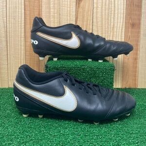 Nike 819233-010 Tiempo Rio III fg Soccer Cleats Black White Mens Sz 7